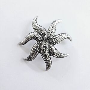 Vintage German Silver Starfish Brooch